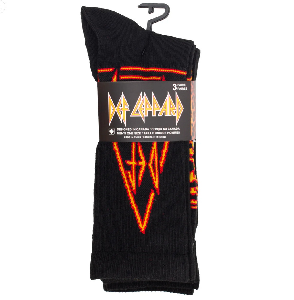 DEF LEPPARD '3 PACK' CREW SOCKS