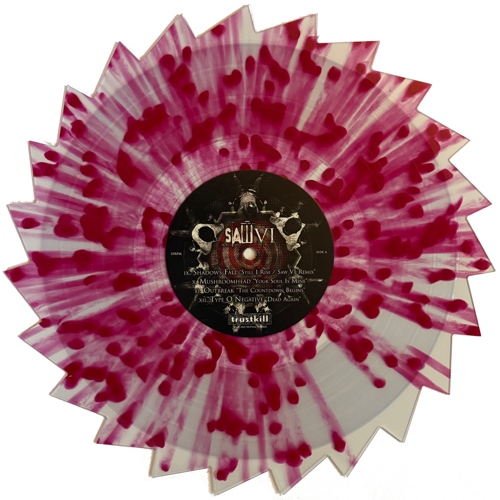 SAW VI SOUNDTRACK 2LP (Exclusive – Limited to 300, "Sawblade" Clear with Blood Red Splatter Vinyl)