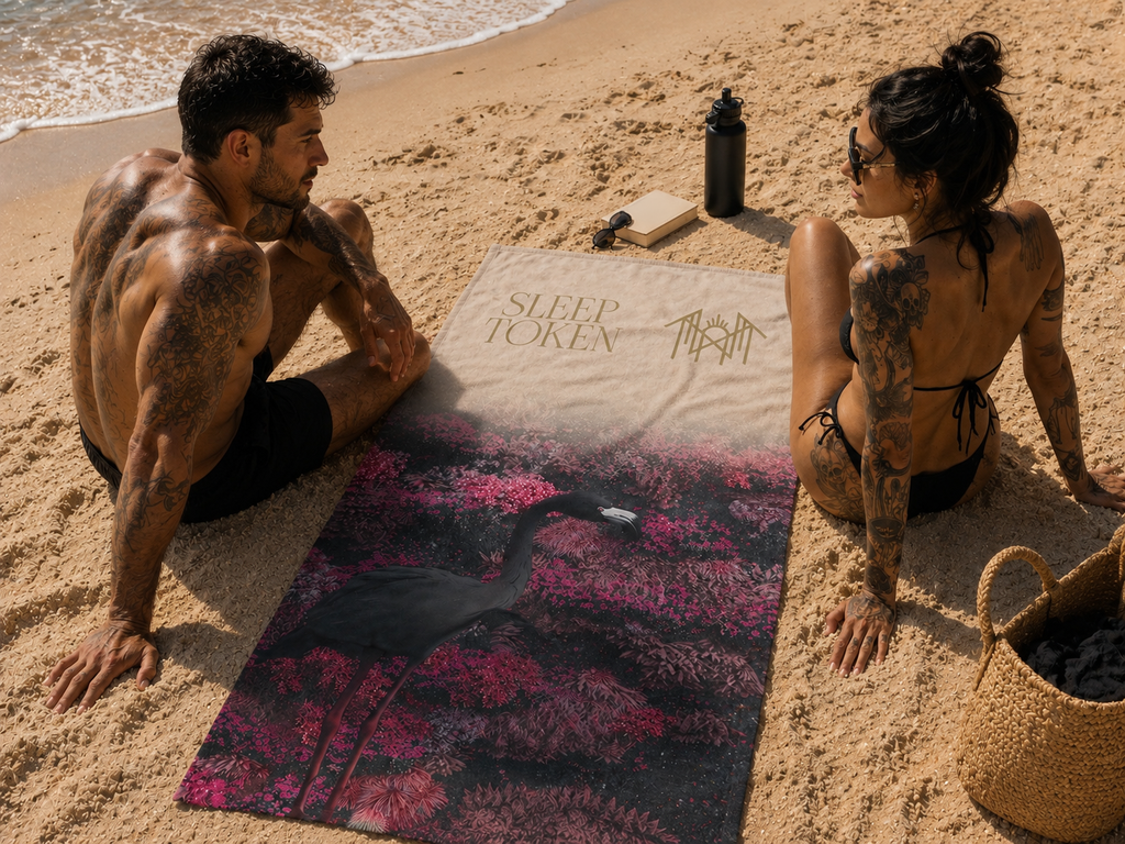 SLEEP TOKEN 'EVEN IN ARCADIA COVER' BEACH TOWEL (32"x 63")