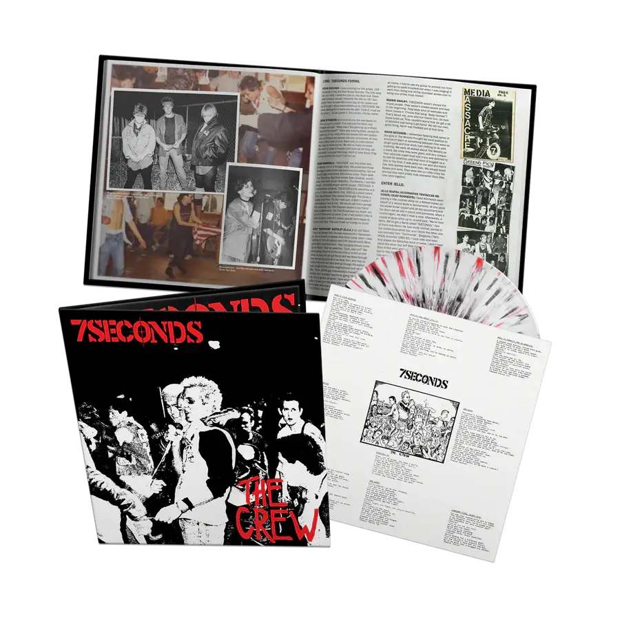7SECONDS ‘THE CREW’ LP (Deluxe,White w/Black and Red Splatter Vinyl)