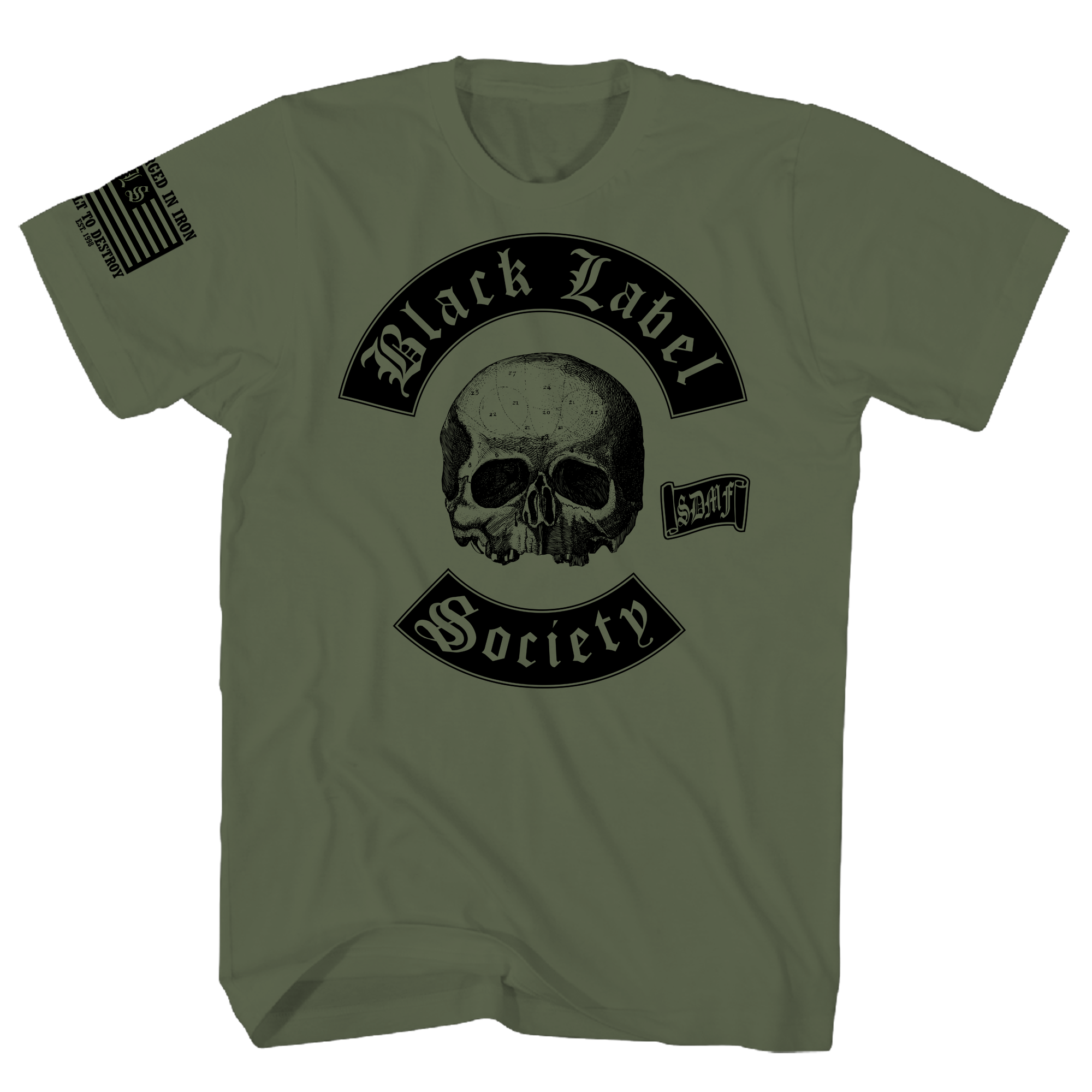 BLACK LABEL SOCIETY GREEN FLAG F/B T-SHIRT