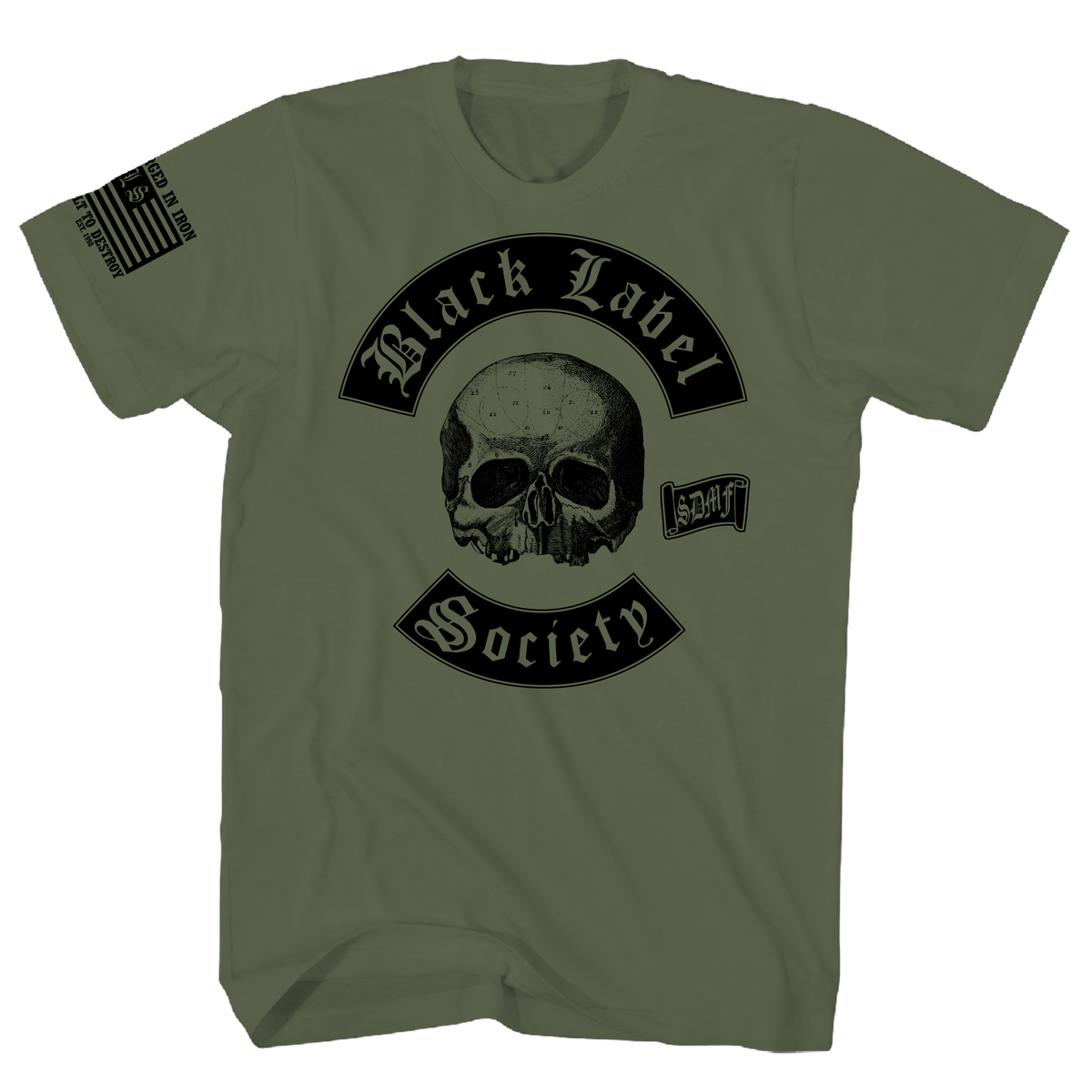 BLACK LABEL SOCIETY GREEN FLAG F/B T-SHIRT