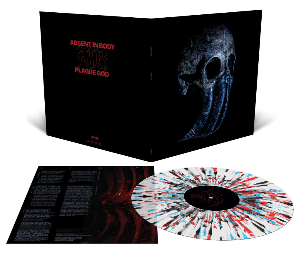 ABSENT IN BODY 'PLAGUE GOD' LP (Limited Editionâ€” Only 500 Made, Milky Clear, Cyan Blue, & Blood Red Splatter Vinyl)