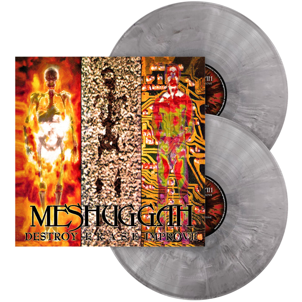 MESHUGGAH 'DESTROY ERASE IMPROVE' 2LP (30th Anniversary, Remastered, Gray, Black White Marble Vinyl)