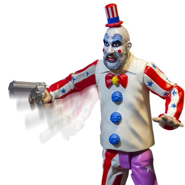 House of 1000 Corpses Captain Spaulding 5 Inch Action Figure Holding Pistol no Background