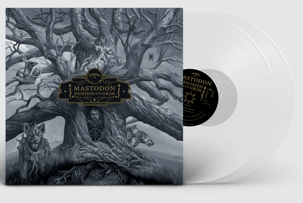 MASTODON 'HUSHED AND GRIM' LIMITED CLEAR VINYL 2LP W/ EXCLUSIVE ARTIST WRAP ' ONLY 500 MADE