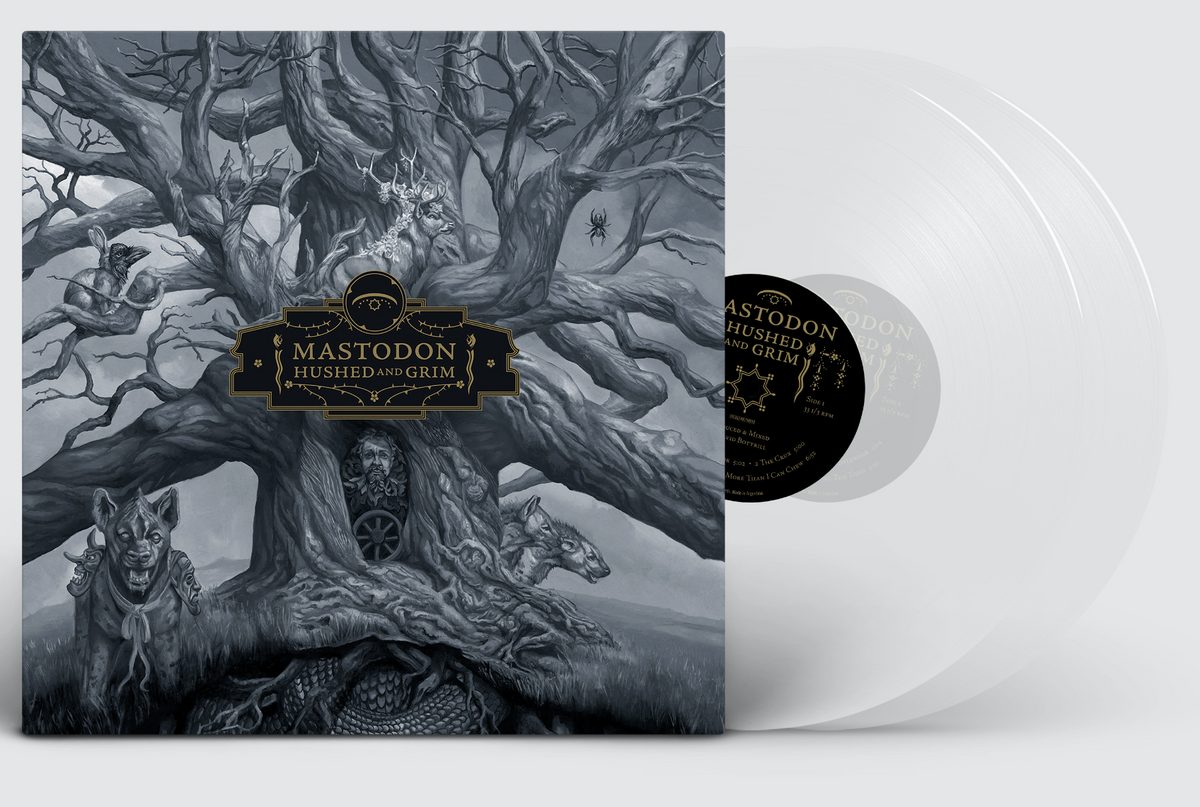 MASTODON 'HUSHED AND GRIM' LIMITED CLEAR VINYL 2LP W/ EXCLUSIVE ARTIST WRAP ' ONLY 500 MADE