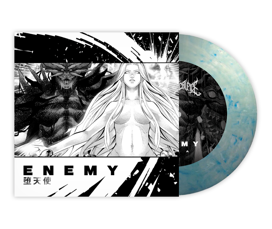 BRAND OF SACRIFICE 'ENEMY' 7" + COMIC BOOK (Limited Edition ' Only 150 Made, Blue & White Crystal Vinyl)