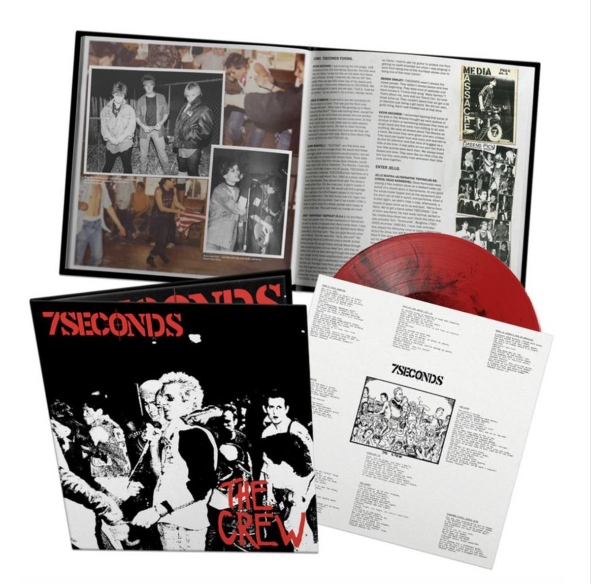 7SECONDS 'THE CREW' LP (Limited Edition, Red & Black Galaxy Vinyl)