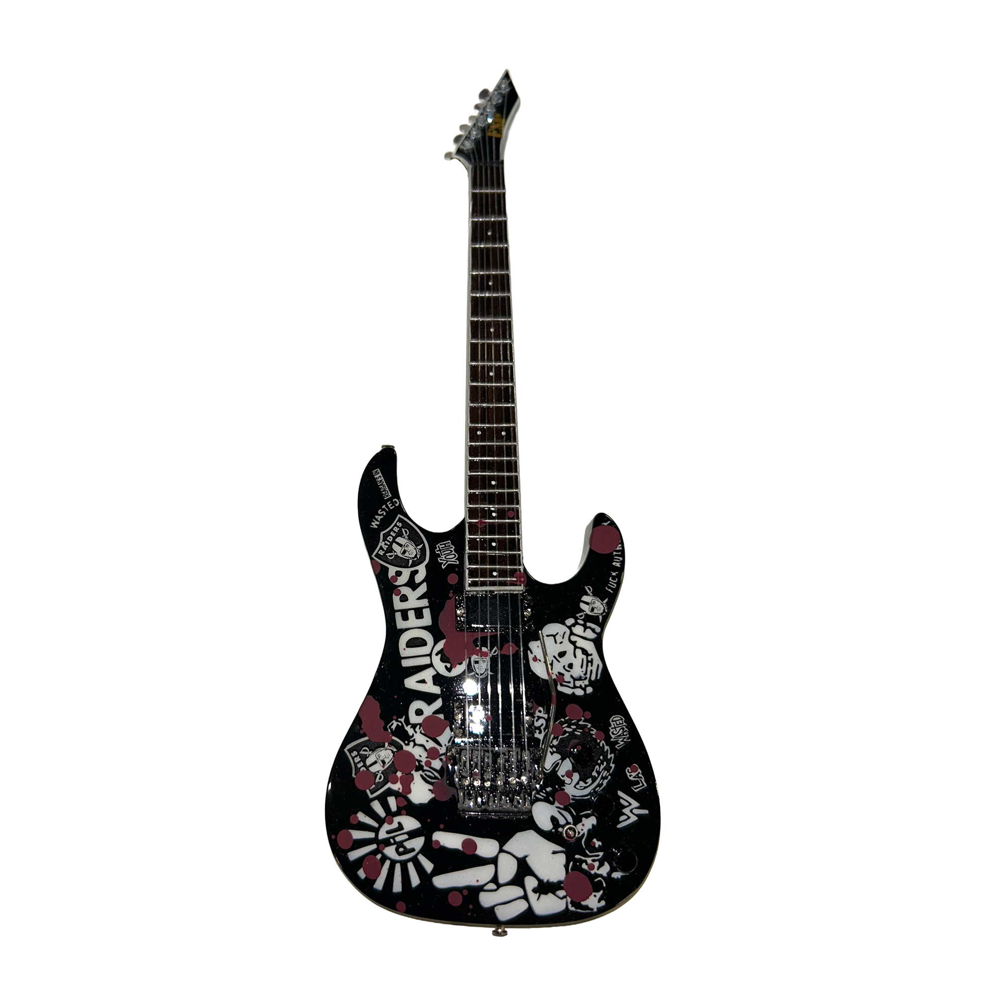 SLAYER - JEFF HANNEMAN - SIGNATURE RAIDERS TRIBUTE MINI GUITAR (Limited Blood Splatter Edition)