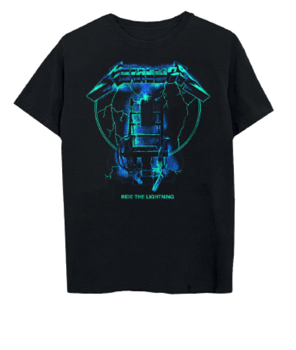 Metallica Ride The Lightning Neon Logo T Shirt
